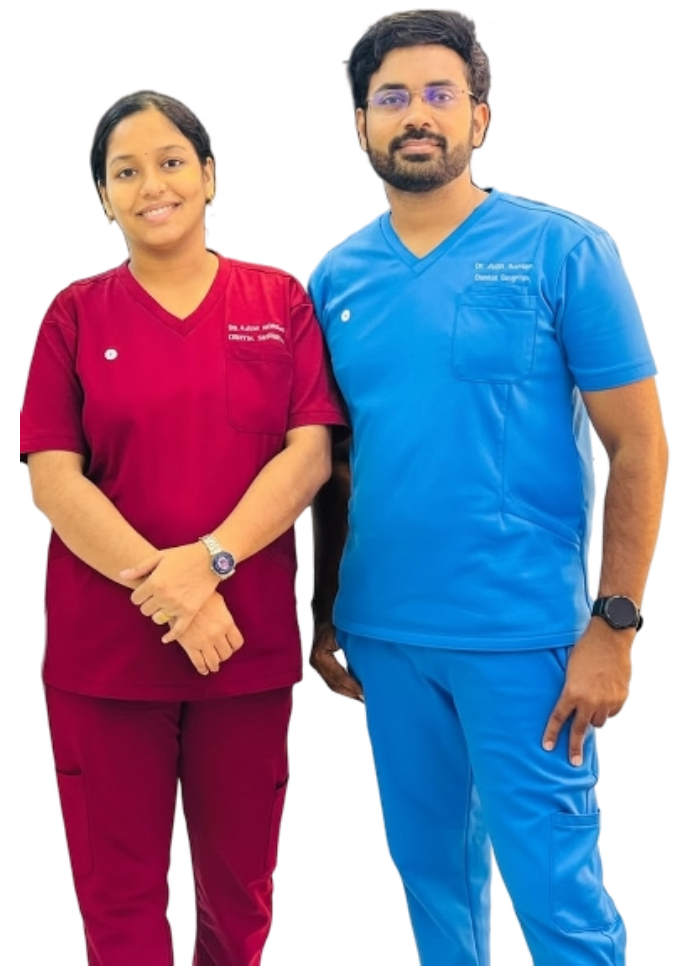 Dental professionals with patient